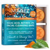MAREE Kojic Acid Soap bar with turmeric for brightening lather
