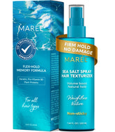 MAREE Texture Spray bottle showing airy volume and natural texture for fine hair