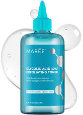 MAREE Toner bottle close-up highlighting sleek design for bright, smooth skin
