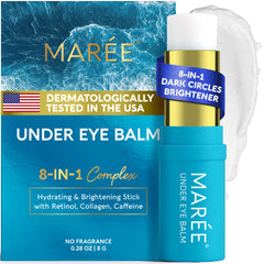 MAREE under eye balm stick packaging close-up highlighting premium branding for daily use