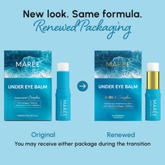 MAREE under eye balm stick texture swatch on skin shows creamy hydration