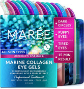MAREE under-eye patches hydrate delicate skin with hydrogel, collagen and hyaluronic acid.