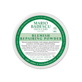 Mario Badescu Blemish Repairing Powder tube highlights a sulfur-based formula for fast blemish drying.