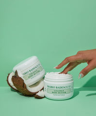 Application shot of Mario Badescu Coconut Body Butter on skin for even distribution