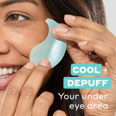Mario Badescu Hydrogel Under Eye Patches on face during routine