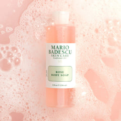 Mario Badescu Rose Body Soap foamy lather ready for shower use