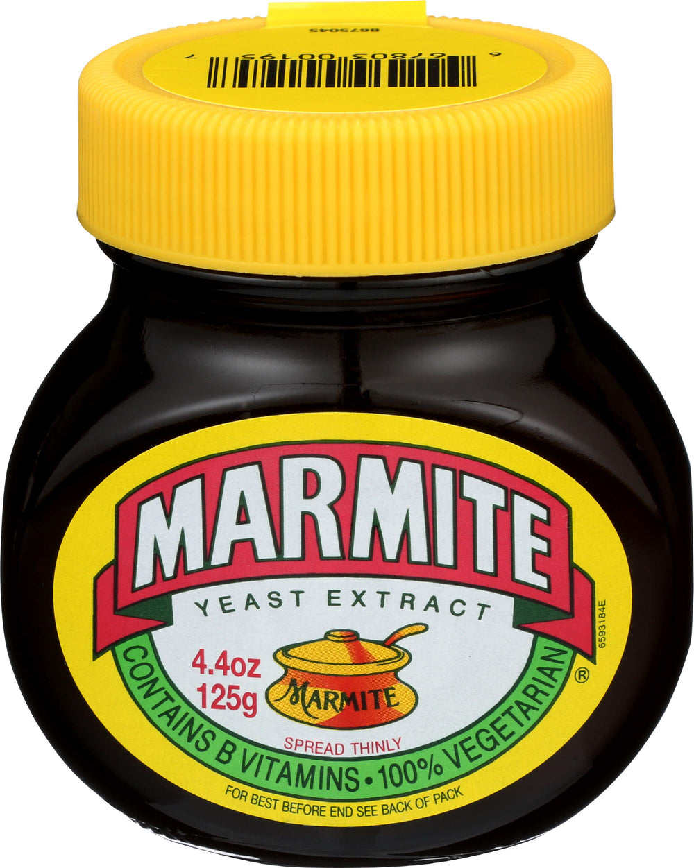 Marmite yeast extract spread on toast for bold breakfast flavor.
