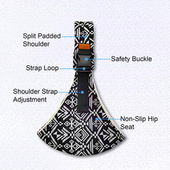 Marrlly baby sling carrier hip seat highlighting stable support for seated positions