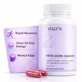 Mars by GHC nitric oxide capsules bottle front, balanced arginine and citrulline for daily use