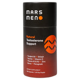 Mars Men testosterone booster bottle on desk, showcasing premium formula for male vitality.