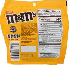 Mars M&M's Peanut Chocolate packaging with compact dimensions for easy storage.