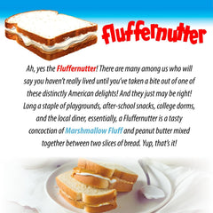 Close-up of Marshmallow Fluff label with gluten-free and four-ingredient notes