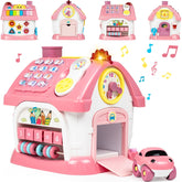 Marstone hexagon playhouse for toddlers showing learning shapes and letters.