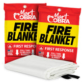 Mart Cobra fire blanket 2-pack covers 40x40 inches for reliable protection.