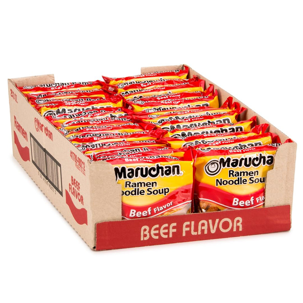 Maruchan Beef Ramen bowl steaming, comforting quick meal for busy days.