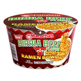 Maruchan Birria Beef Ramen Bowl broth close-up, ideal cozy lunch.