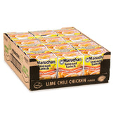 Maruchan Instant Lunch lime chili chicken cup front view, convenient anytime meal.