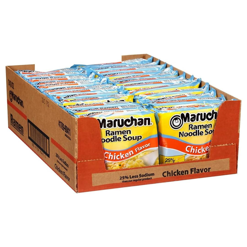 Maruchan less sodium chicken ramen noodles pack ideal for quick meals