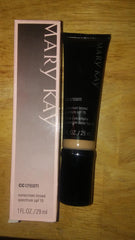 Mary Kay CC Cream SPF 15 bottle provides lightweight coverage for medium-deep skin tones.