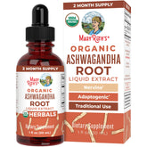 MaryRuth's Ashwagandha Drops bottle showcases USDA Organic formula for natural calm.