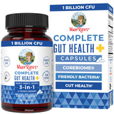 MaryRuth's Complete Gut Health Capsules bottle front view with vegan probiotic blend for daily support.