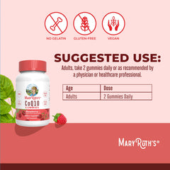 MaryRuth's CoQ10 gummies ingredient label reveals vegan, pectin-based formula.