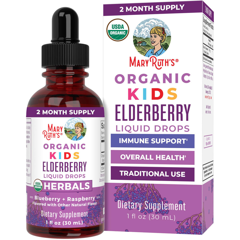 MARYRUTH'S Elderberry Drops bottle for easy daily use.