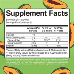 MARYRUTH'S Fiber Gummies for Kids bottle back shows 60 servings for daily gut health