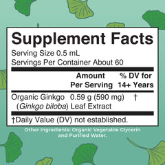 MaryRuth's Ginkgo Leaf Liquid Drops dropper pouring into glass for easy dosing