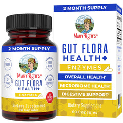MaryRuth's Gut Flora Health+ Enzymes bottle for daily digestive support