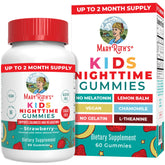 MARYRUTH'S Kids Nighttime Gummies bottle-front view shows sugar-free formulation for calmer bedtimes.