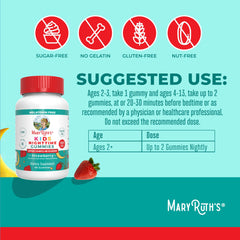 MARYRUTH'S Kids Nighttime Gummies strawberry-closeup reveals tasty flavor and soft texture kids love.