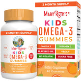 MaryRuth's Kids Omega-3 Gummies bottle with orange flavor for daily immune support.