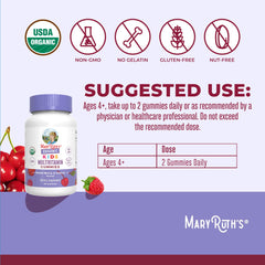 MaryRuth's Kids Gummies close-up in berry-cherry flavor ideal for daily intake.