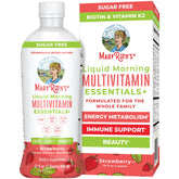 MaryRuth's Liquid Morning Multivitamin Essentials+ bottle on a kitchen counter for daily immune support