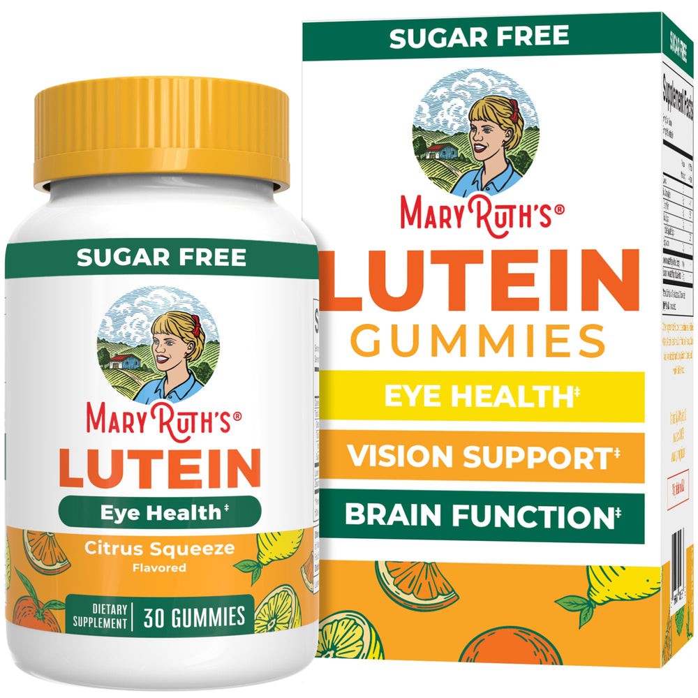 MaryRuth's Lutein Gummies bottle pour for easy daily eye health support.