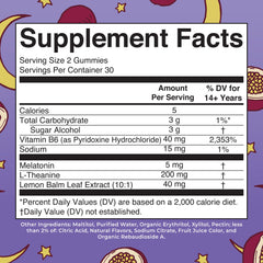 MARYRUTH'S melatonin sleep gummies bottle close-up showing lemon balm and L-Theanine