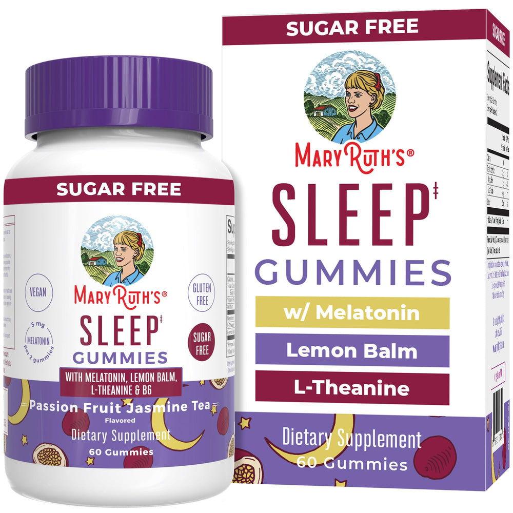 MARYRUTH'S melatonin sleep gummies pack-shot for a calm evening routine