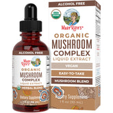 MARYRUTH'S Mushroom Complex bottle pour shows easy, alcohol-free dosing and a clean dropper