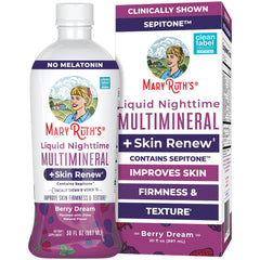 MaryRuth's Nighttime Multimineral bottle pour for an easy nightly skin renewal ritual.