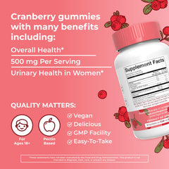 MaryRuth's Organic Cranberry Gummies textured gummies for easy daily dosing