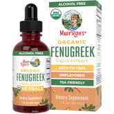 MaryRuth's Organic Fenugreek Seed Liquid Extract bottle pour for easy daily dosing.