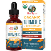 MARYRUTH'S Organic Turmeric Liquid Extract bottle and dropper for easy daily dose.