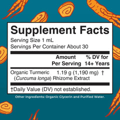 MARYRUTH'S Organic Turmeric Liquid Extract dropper dispensing golden tincture into water for convenience.