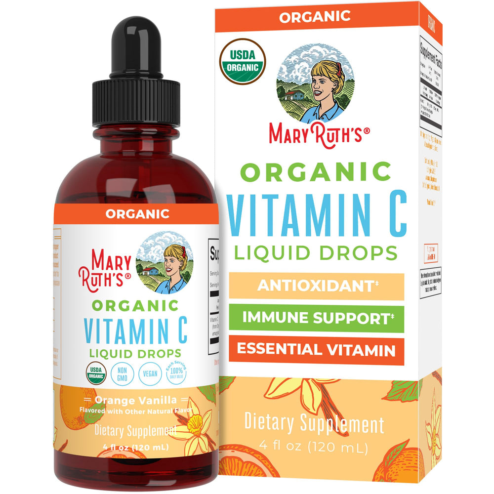 MARYRUTH'S organic vitamin C liquid drops bottle for daily immune support