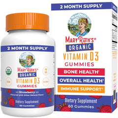 MaryRuth's Organic Vitamin D3 Gummies bottle front for family immune support