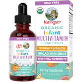 MARYRUTH'S Organics Infant Multivitamin bottle with orange-vanilla flavor for easy dosing