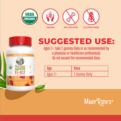MaryRuth's ingredient panel highlights D3 and B12 details