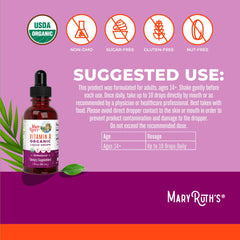 MaryRuth's Organics Vitamin A Drops added to a glass of water