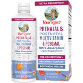 MaryRuth's Prenatal Postnatal Liposomal bottle on kitchen counter for daily support.